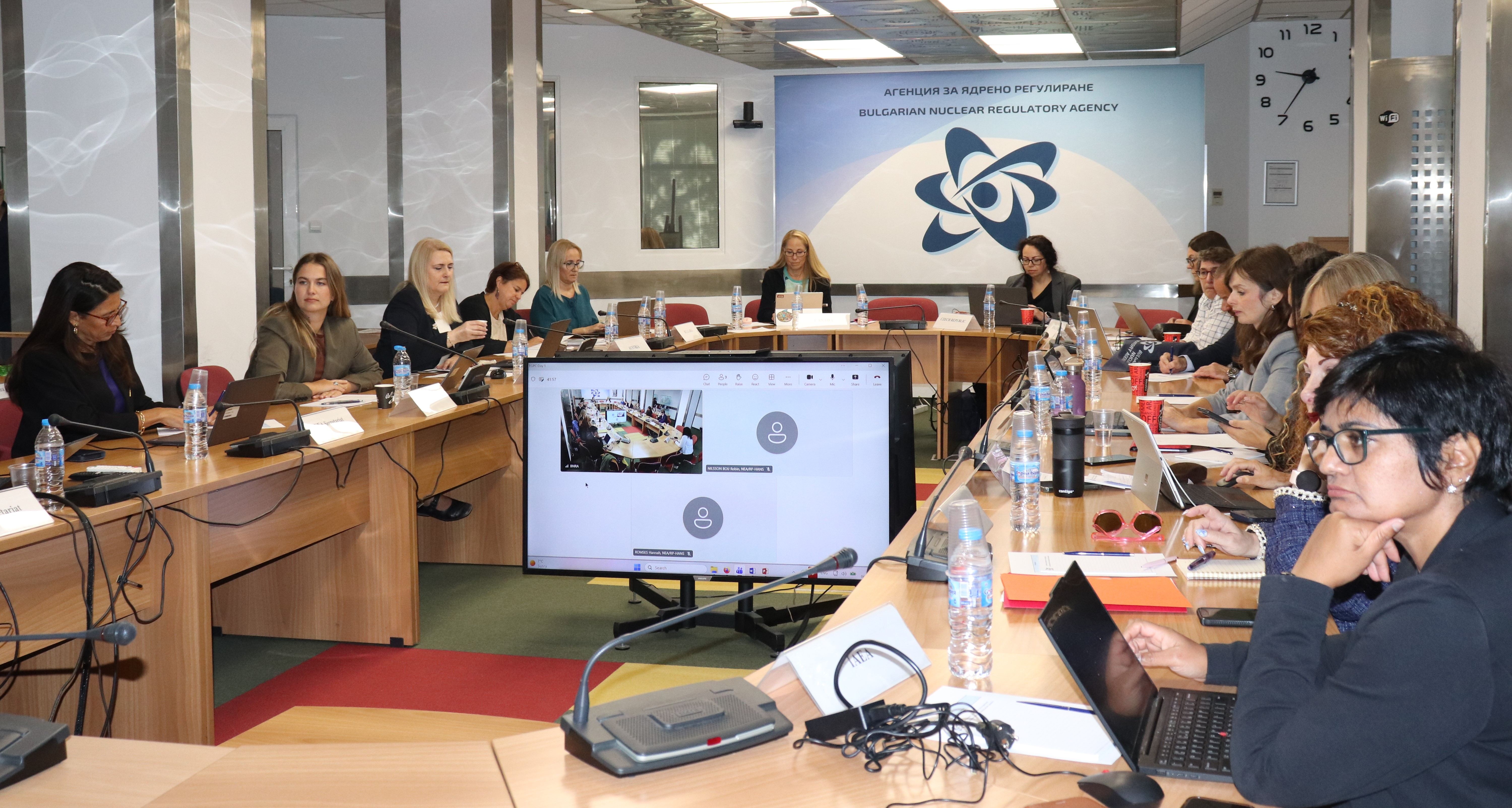 Работна среща по въпросите на ядрената енергетика в сградата на Агенцията за ядрено регулиране.